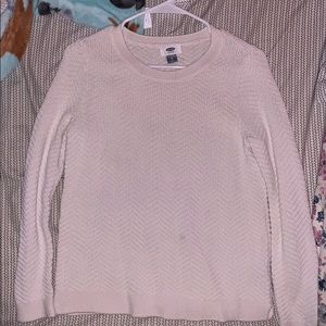 White knit sweater